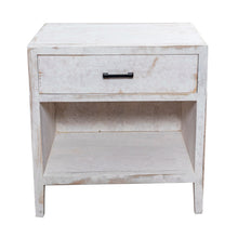 Cargar imagen en el visor de la galería, Classic Modern 1-Drawer Solid Wood White Nightstand Side Table