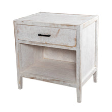 Cargar imagen en el visor de la galería, Classic Modern 1-Drawer Solid Wood White Nightstand Side Table