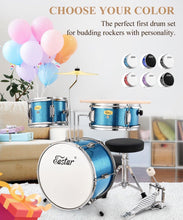 Carregar imagem no visualizador da galeria, Kids Drum Set Eastar 3-Piece for Beginners, 14 inch Drum Kit with Adjustable Throne, Cymbal, Pedal & Two Pairs of Drumsticks, Junior Drum Set with Bass