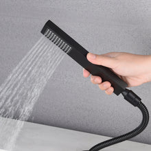 Cargar imagen en el visor de la galería, Matte Black Waterfall Wall-mount Bath Tub Filler Faucet with Handheld Shower
