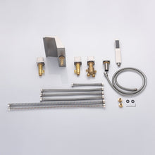 Cargar imagen en el visor de la galería, Waterfall Tub Filler Bathtub Faucet Brushed nickel 5-Hole 3-Handle Solid Brass Bathroom Bath Tub Faucets Mixer Tap with Hand Shower