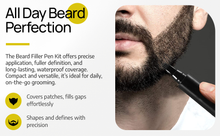 Load image into Gallery viewer, Beard Filler Pen kit Black Beard Pen with Brush Waterproof and Sweat Proof Barber Styling Pencil Long Lasting Marker Filler for Men Beard Grooming Kit Barber Accessories Beard Products