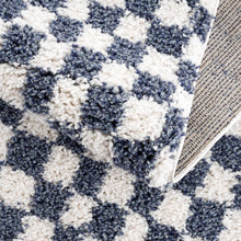 Load image into Gallery viewer, Kieu Blue & White Checkered Area Rug