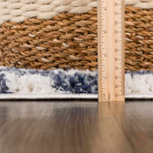 Load image into Gallery viewer, Kieu Blue & White Checkered Area Rug