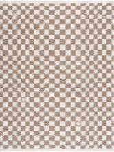 Load image into Gallery viewer, Kieu Taupe Checkered Shag Rug