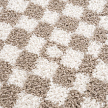 Load image into Gallery viewer, Kieu Taupe Checkered Shag Rug
