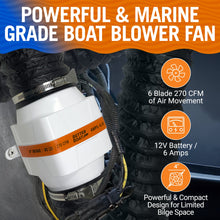 Load image into Gallery viewer, Boat Blower Fan Inline 12v
