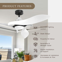 Load image into Gallery viewer, Black 54" DC Motor 6 Speed Ceiling Fan with LED Lighting