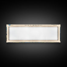 Load image into Gallery viewer, Crab Orchard Lake Illinois Framed Canvas Print, Lake House Art, Panoramic Wide Art, Travel Poster, Modern Lake Painting, Nature Art