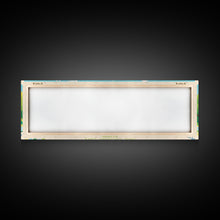 Load image into Gallery viewer, Crab Orchard Lake Illinois Framed Canvas Print, Midcentury Modern Panoramic Wall Art, Living Room Decor, Pop Art, Travel Poster Art, Scenic Nature Painting, Lake House Decor