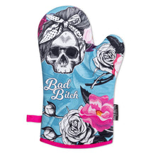 Load image into Gallery viewer, BB Flower Skull Oven Mitts And Potholder Set