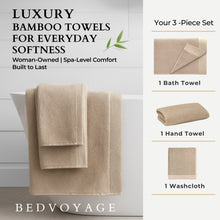 Carregar imagem no visualizador da galeria, Bamboo 3 Piece Towel Set - Champagne
