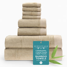 Carregar imagem no visualizador da galeria, Bamboo 8 Piece Towel Sets - Champagne