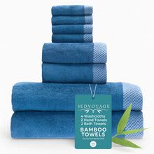 Carregar imagem no visualizador da galeria, Bamboo 8 Piece Towel Sets - Indigo