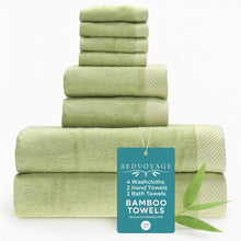 Carregar imagem no visualizador da galeria, Bamboo 8 Piece Towel Sets - Sage