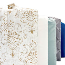 Carregar imagem no visualizador da galeria, Bamboo Duvet Cover - Champagne Damask - Final Sale/No Returns