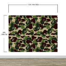 Load image into Gallery viewer, Bape Camo Wallpaper Mural. Green Camo Streetwear Hype Beast Aesthetics. #6662