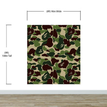 Load image into Gallery viewer, Bape Camo Wallpaper Mural. Green Camo Streetwear Hype Beast Aesthetics. #6662