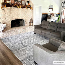 Load image into Gallery viewer, Barny Gray Blue Washable Rug