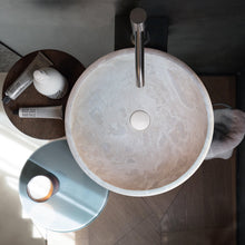 Load image into Gallery viewer, Beige Travertine Natural Stone Drop-in Bathroom Sink Honed and Filled (D)16" (H)6"