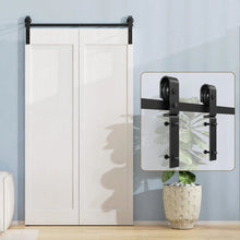 Load image into Gallery viewer, Bi-Folding Sliding Barn Door Hardware Track Kit (No Door)