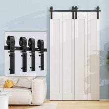 Load image into Gallery viewer, Bi-Folding Sliding Barn Door Hardware Track Kit (No Door)