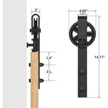 Load image into Gallery viewer, Big Spoke Wheel Roller Sliding Barn Door Hardware Kit (No Door)