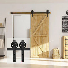 Load image into Gallery viewer, Big Spoke Wheel Roller Sliding Barn Door Hardware Kit (No Door)