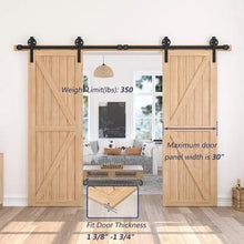 Load image into Gallery viewer, Big Spoke Wheel Roller Sliding Barn Door Hardware Kit (No Door)