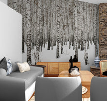 Carregar imagem no visualizador da galeria, White Birch Tree Forest Wallpaper Mural. IQ-1236