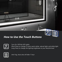 Load image into Gallery viewer, Black Aluminum Framed LED Bathroom Mirror