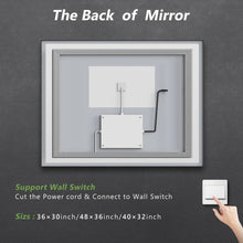 Load image into Gallery viewer, Black Aluminum Framed LED Bathroom Mirror