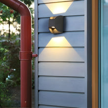 Load image into Gallery viewer, Black Modern Outdoor Waterproof Aluminum LED Wall Sconce For Garden, Courtyard