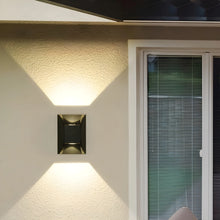 Load image into Gallery viewer, Black Modern Outdoor Waterproof Aluminum LED Wall Sconce For Garden, Courtyard