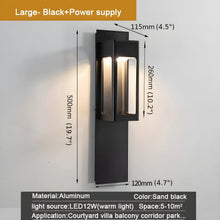Load image into Gallery viewer, Black/Bronze Outdoor Waterproof LED Aluminum Wall Light With Motion Sensor