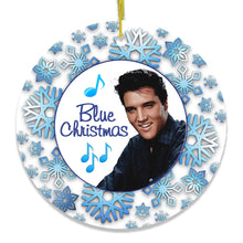 Load image into Gallery viewer, Blue Christmas Elvis Ornament