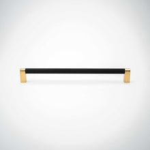 Cargar imagen en el visor de la galería, Bold, Solid Brass Black & Gold Knurled Cabinet Pulls