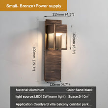 Load image into Gallery viewer, Black/Bronze Outdoor Waterproof LED Aluminum Wall Light With Motion Sensor