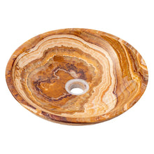 Carregar imagem no visualizador da galeria, Brown Onyx Translucent Natural Stone Above Vanity Vessel Sink Polished (D)16" (H)4"