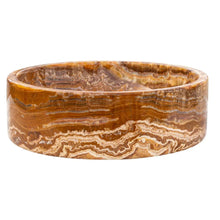 Carregar imagem no visualizador da galeria, Brown Onyx Translucent Natural Stone Above Vanity Bathroom Sink Polished (D)16" (H)5"