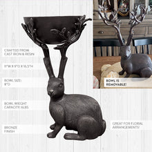 Carregar imagem no visualizador da galeria, Bronze Bunny Decor with Bowl | Brilliant Centerpiece Collection