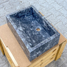 Load image into Gallery viewer, Bursa Gray Marble Rectangular Stone Above Vanity Bathroom Sink Polished (W)12" (L)18" (H)6"