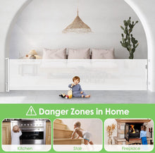 Carregar imagem no visualizador da galeria, Bingguz 90 Inch Extra Wide Baby Gate for Large Openings Retractable Baby Gates for Doorways Long Baby Gates Indoor Extra Long Pet Gates for Dogs Extra