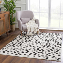 Load image into Gallery viewer, Cansu Black & White Dotted Area Rug
