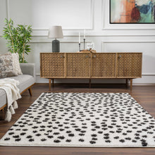 Load image into Gallery viewer, Cansu Black & White Dotted Area Rug