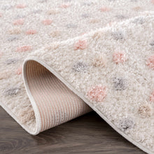 Carregar imagem no visualizador da galeria, Cansu Pink & Cream Dotted Area Rug
