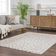 Carregar imagem no visualizador da galeria, Cansu Pink & Cream Dotted Area Rug