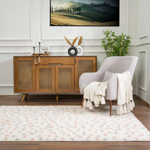 Carregar imagem no visualizador da galeria, Cansu Pink & Cream Dotted Area Rug