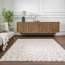 Carregar imagem no visualizador da galeria, Cansu Pink & Cream Dotted Area Rug