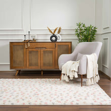 Carregar imagem no visualizador da galeria, Cansu Pink & Cream Dotted Area Rug